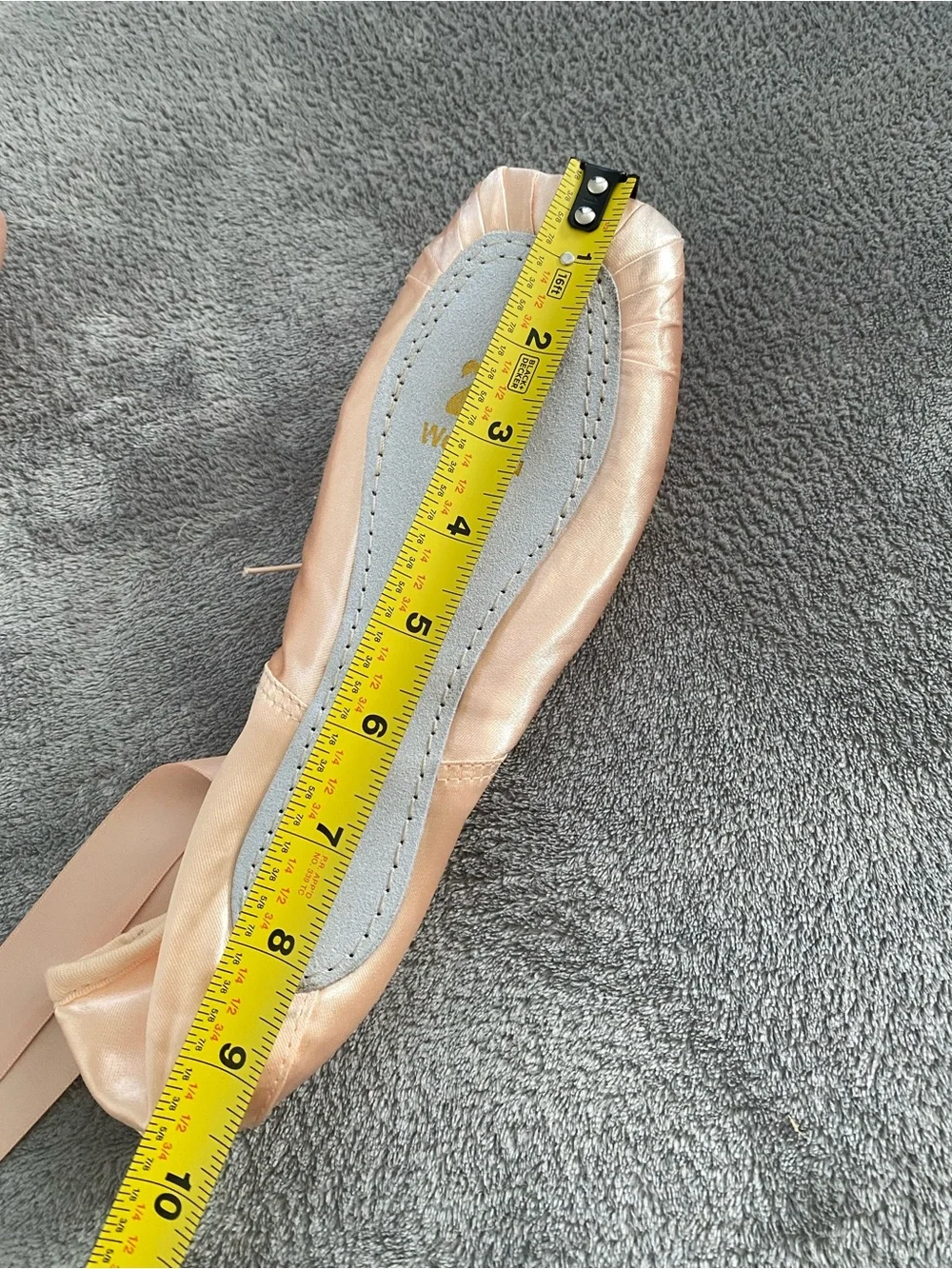 Wendywu Pink Satin Pointe Ballet Shoes Size 10 - Picture 7 of 16